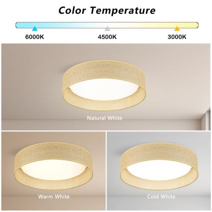 Immax NEO 07289L - LED+CCT Stmívatelné stropní svítidlo LONA LED/36W/230V 3000-6000K Wi-Fi Tuya pr. 45,5 cm + dálkové ovládání