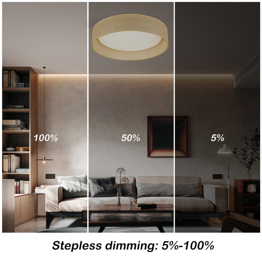 Immax NEO 07289L - LED+CCT Stmívatelné stropní svítidlo LONA LED/36W/230V 3000-6000K Wi-Fi Tuya pr. 45,5 cm + dálkové ovládání