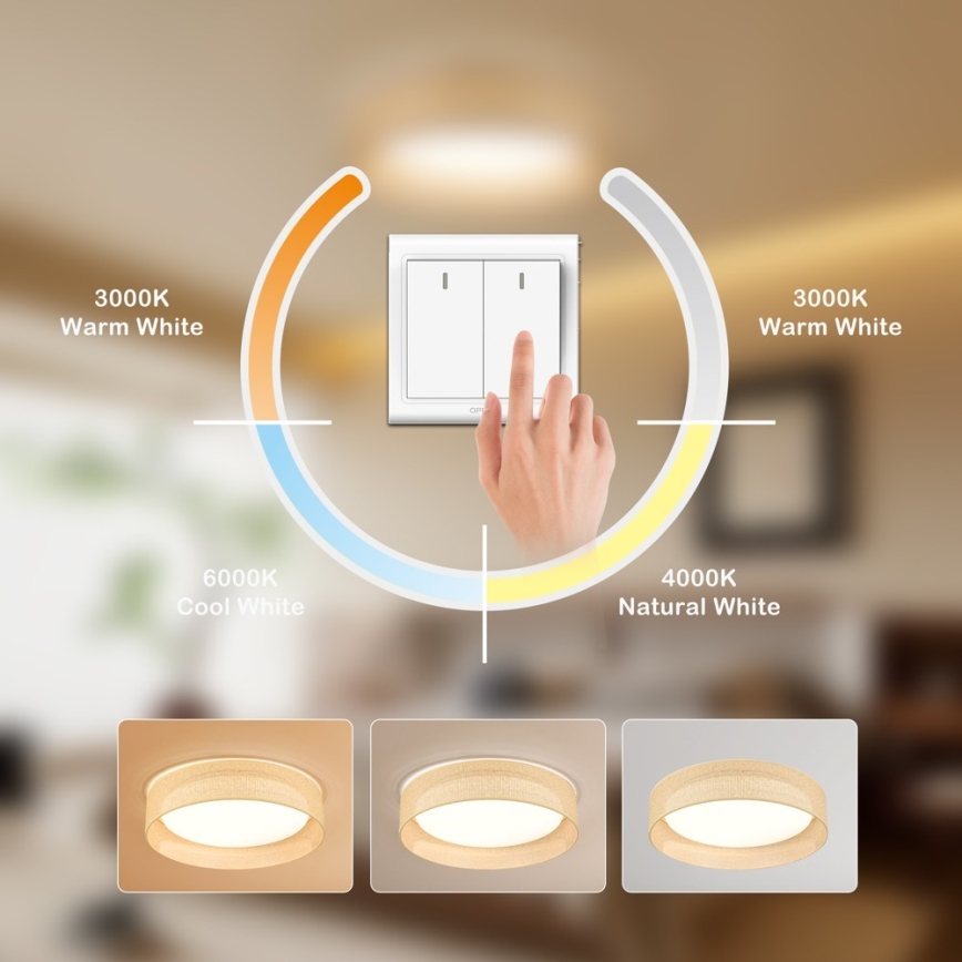 Immax NEO 07289L - LED+CCT Stmívatelné stropní svítidlo LONA LED/36W/230V 3000-6000K Wi-Fi Tuya pr. 45,5 cm + dálkové ovládání