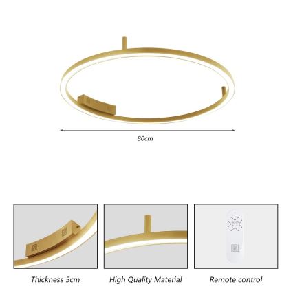 Immax NEO 07291-80G - LED+CCT Stmívatelné stropní svítidlo FINO LED/55W/230V 2700-6500K Tuya pr. 80 cm + dálkové ovládání