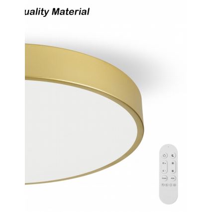 Immax NEO 07293L - LED Stmívatelné stropní svítidlo NEO LITE SEMPLICI LED/60W/230V 3000-6000K pr. 60 cm Wi-Fi Tuya zlatá + dálkové ovládání