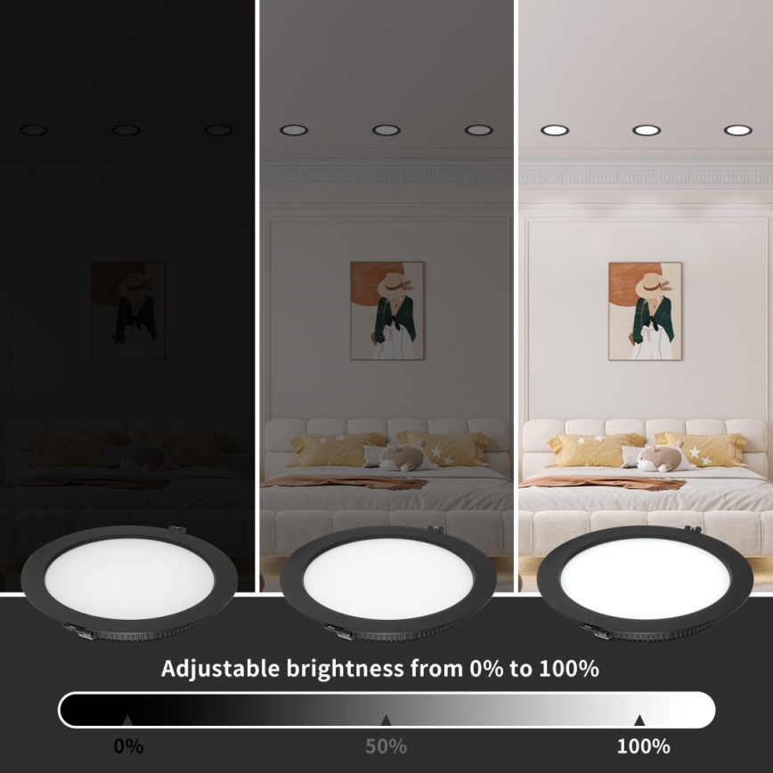 Immax NEO 07294L - LED Stmívatelné podhledové svítidlo DOWN LED/36W/230V Wi-Fi pr. 23 cm černá