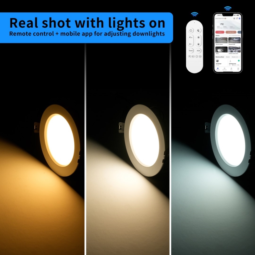 Immax NEO 07294L - LED Stmívatelné podhledové svítidlo DOWN LED/36W/230V Wi-Fi pr. 23 cm černá