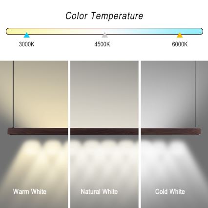 Immax NEO 07301L - LED Stmívatelný lustr na lanku MADEIRA LED/33W/230V Wi-Fi Tuya 152 cm ořech + dálkové ovládání