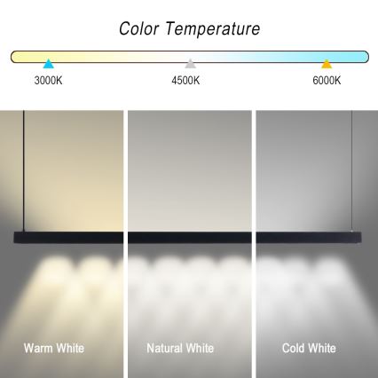 Immax NEO 07307L - LED Stmívatelný lustr na lanku MADEIRA LED/33W/230V Wi-Fi Tuya 152 cm černá + dálkové ovládání