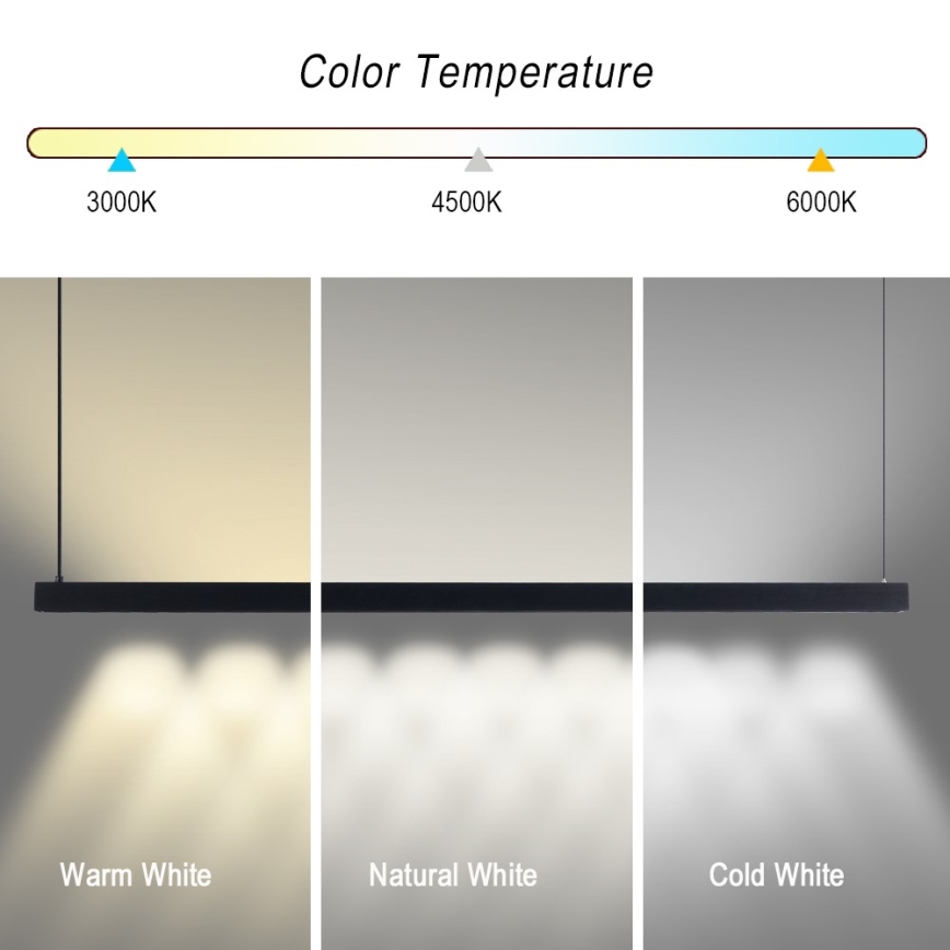 Immax NEO 07307L - LED Stmívatelný lustr na lanku MADEIRA LED/33W/230V Wi-Fi Tuya 152 cm černá + dálkové ovládání