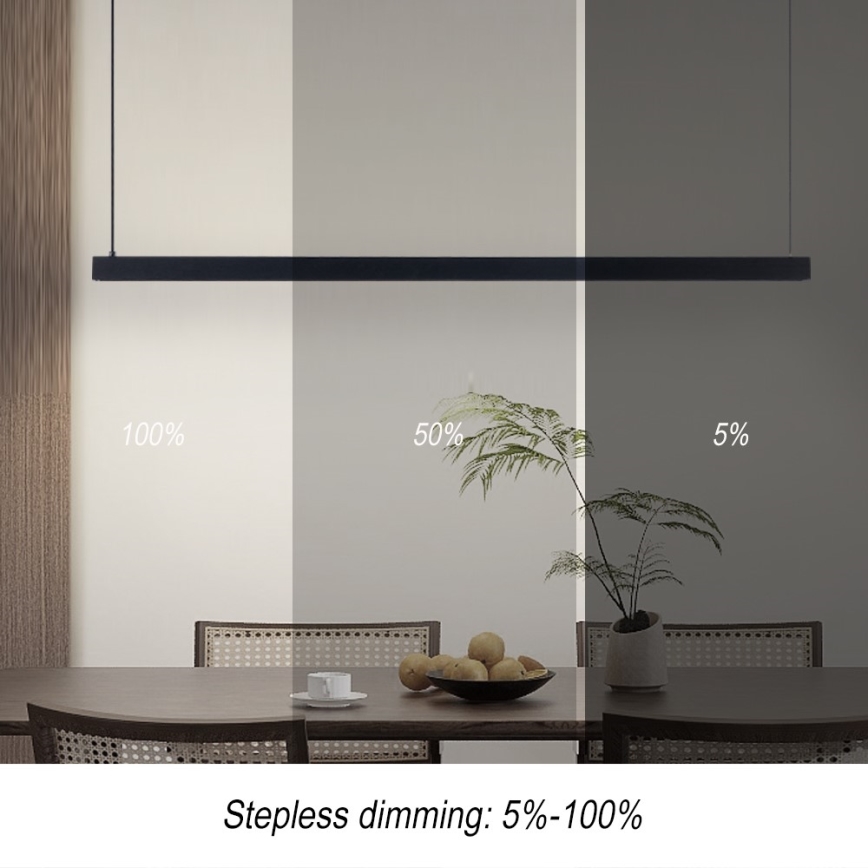 Immax NEO 07307L - LED Stmívatelný lustr na lanku MADEIRA LED/33W/230V Wi-Fi Tuya 152 cm černá + dálkové ovládání