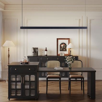 Immax NEO 07307L - LED Stmívatelný lustr na lanku MADEIRA LED/33W/230V Wi-Fi Tuya 152 cm černá + dálkové ovládání