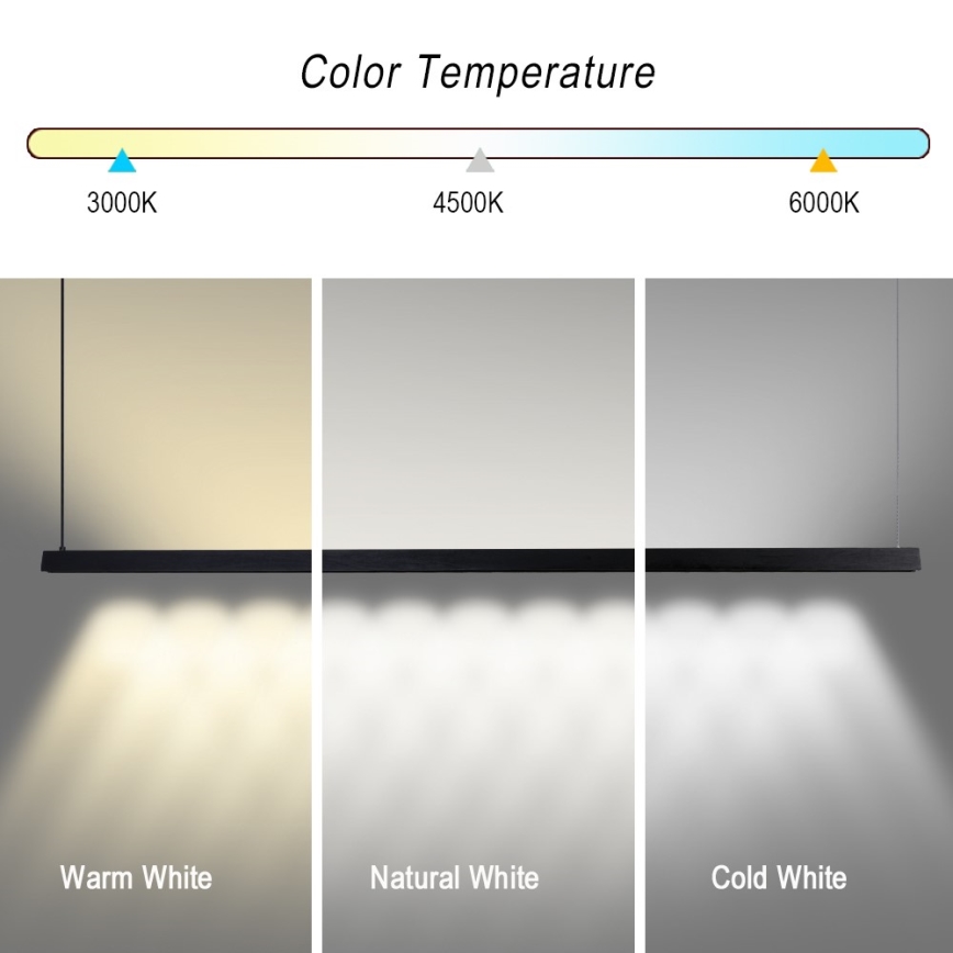Immax NEO 07308L - LED Stmívatelný lustr na lanku MADEIRA LED/44W/230V Wi-Fi Tuya 202 cm černá + dálkové ovládání