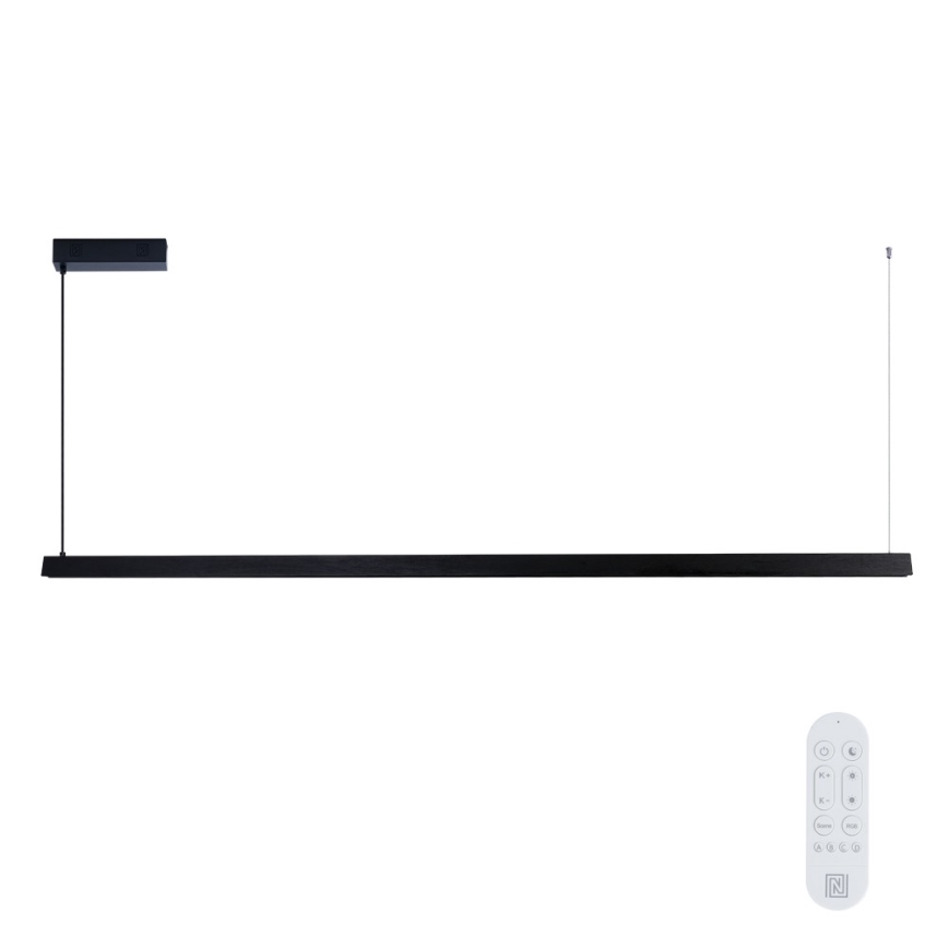 Immax NEO 07308L - LED Stmívatelný lustr na lanku MADEIRA LED/44W/230V Wi-Fi Tuya 202 cm černá + dálkové ovládání