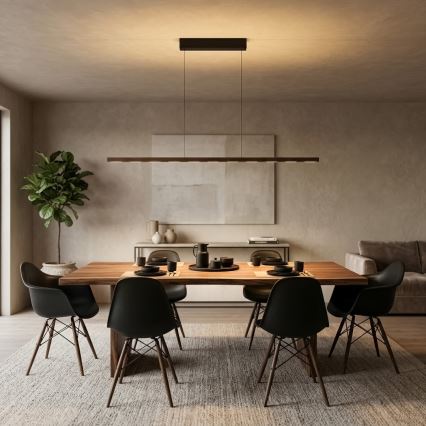 Immax NEO 07309L - LED Stmívatelný lustr na lanku se senzorem MADEIRA LED/37W/230V 157 cm ořech