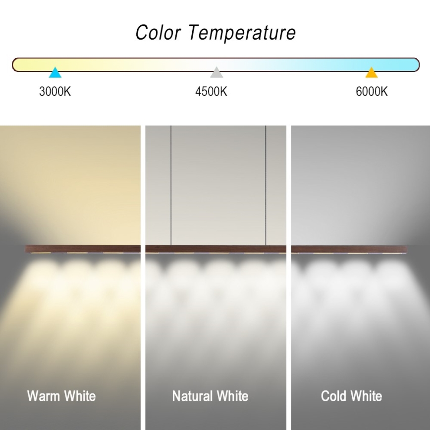 Immax NEO 07309L - LED Stmívatelný lustr na lanku se senzorem MADEIRA LED/37W/230V 157 cm ořech