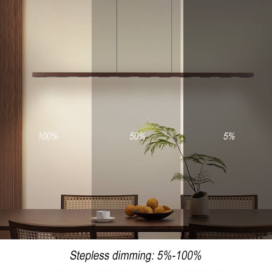 Immax NEO 07309L - LED Stmívatelný lustr na lanku se senzorem MADEIRA LED/37W/230V 157 cm ořech