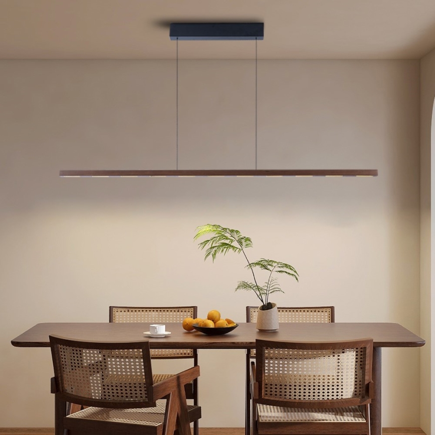 Immax NEO 07309L - LED Stmívatelný lustr na lanku se senzorem MADEIRA LED/37W/230V 157 cm ořech