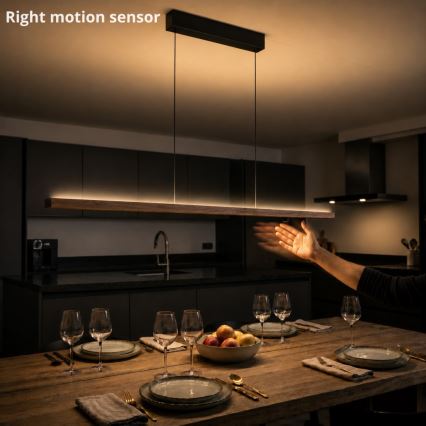 Immax NEO 07309L - LED Stmívatelný lustr na lanku se senzorem MADEIRA LED/37W/230V 157 cm ořech