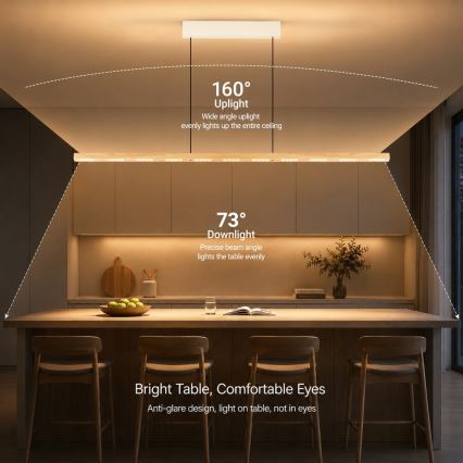 Immax NEO 07310L - LED Stmívatelný lustr na lanku se senzorem MADEIRA LED/37W/230V 157 cm jasan