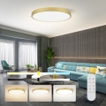Immax NEO 07311L - LED Stmívatelné stropní svítidlo SEMPLICI LED/96W/230V pr. 80 cm Wi-Fi Tuya zlatá + dálkové ovládání