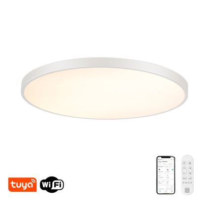 Immax NEO 07316L - LED Stmívatelné stropní svítidlo SEMPLICI LED/128W/230V pr. 100 cm Wi-Fi Tuya bílá + dálkové ovládání