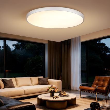 Immax NEO 07316L - LED Stmívatelné stropní svítidlo SEMPLICI LED/128W/230V pr. 100 cm Wi-Fi Tuya bílá + dálkové ovládání