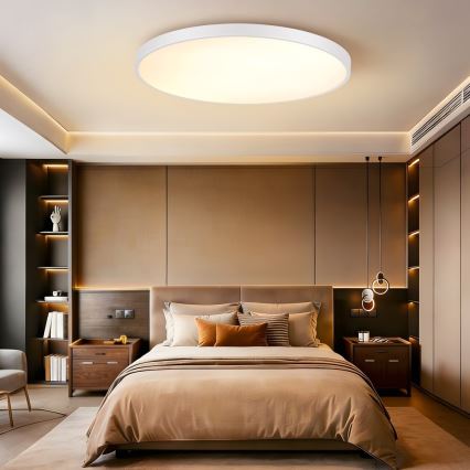 Immax NEO 07316L - LED Stmívatelné stropní svítidlo SEMPLICI LED/128W/230V pr. 100 cm Wi-Fi Tuya bílá + dálkové ovládání