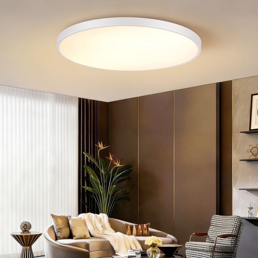 Immax NEO 07316L - LED Stmívatelné stropní svítidlo SEMPLICI LED/128W/230V pr. 100 cm Wi-Fi Tuya bílá + dálkové ovládání