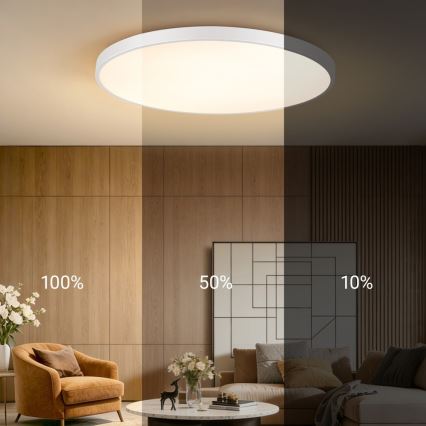 Immax NEO 07316L - LED Stmívatelné stropní svítidlo SEMPLICI LED/128W/230V pr. 100 cm Wi-Fi Tuya bílá + dálkové ovládání