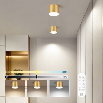 Immax NEO 07317L - LED Stmívatelné stropní svítidlo RONDATE LED/18W/230V pr. 11,5cm Wi-Fi Tuya zlatá