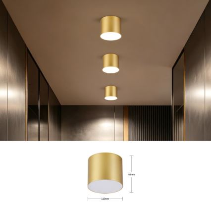 Immax NEO 07317L - LED Stmívatelné stropní svítidlo RONDATE LED/18W/230V pr. 11,5cm Wi-Fi Tuya zlatá