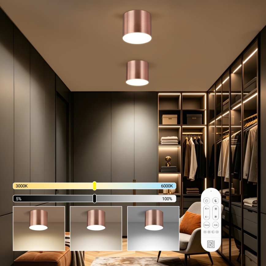 Immax NEO 07320L - LED Stmívatelné stropní svítidlo RONDATE LED/32W/230V pr. 16,5 cm Wi-Fi Tuya rose gold