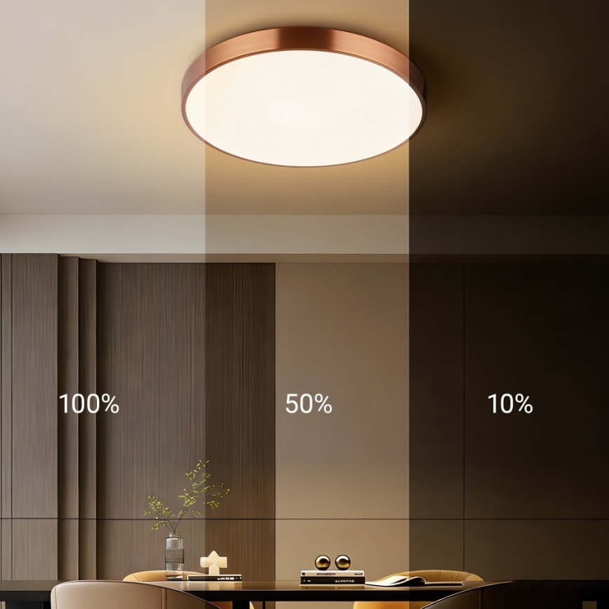 Immax NEO 07321L - LED Stmívatelné stropní svítidlo NEO LITE SEMPLICI LED/36W/230V pr. 40 cm měděná + dálkové ovládání