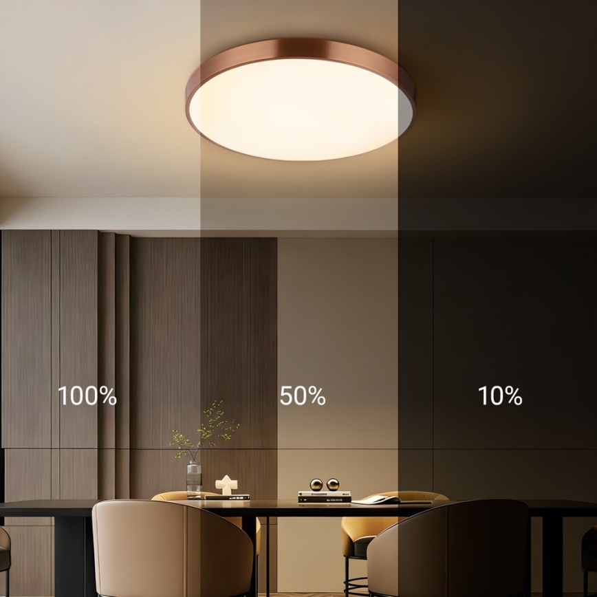 Immax NEO 07322L - LED Stmívatelné stropní svítidlo NEO LITE SEMPLICI LED/60W/230V pr. 60 cm měděná + dálkové ovládání