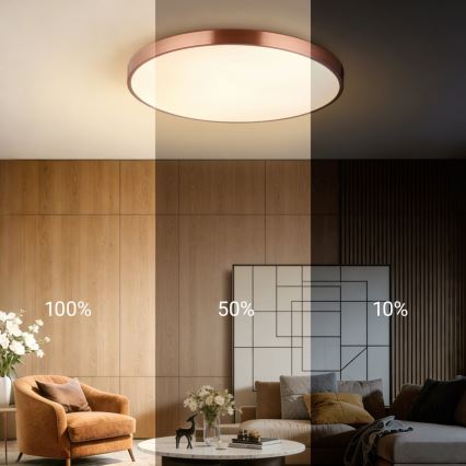 Immax NEO 07323L - LED Stmívatelné stropní svítidlo SEMPLICI LED/96W/230V pr. 80 cm Wi-Fi Tuya rose gold + dálkové ovládání