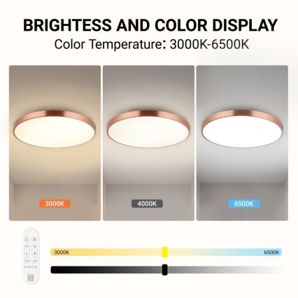 Immax NEO 07323L - LED Stmívatelné stropní svítidlo SEMPLICI LED/96W/230V pr. 80 cm Wi-Fi Tuya rose gold + dálkové ovládání