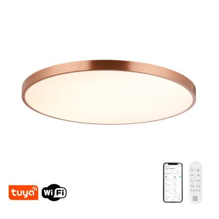 Immax NEO 07324L - LED Stmívatelné stropní svítidlo SEMPLICI LED/128W/230V pr. 100 cm Wi-Fi Tuya gold + dálkové ovládání