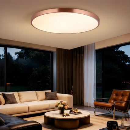 Immax NEO 07324L - LED Stmívatelné stropní svítidlo SEMPLICI LED/128W/230V pr. 100 cm Wi-Fi Tuya gold + dálkové ovládání