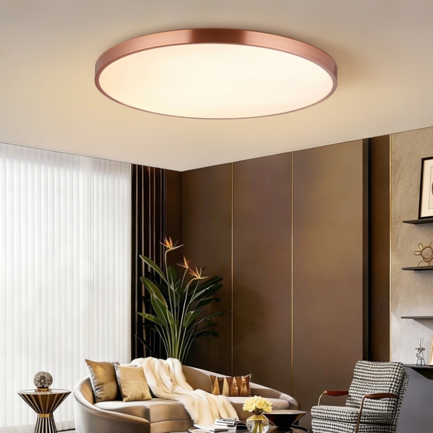 Immax NEO 07324L - LED Stmívatelné stropní svítidlo SEMPLICI LED/128W/230V pr. 100 cm Wi-Fi Tuya gold + dálkové ovládání