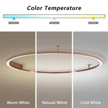Immax NEO 07325-120C - LED Stmívatelné stropní svítidlo FINO LED/72W/230V 120 cm Tuya rose gold + dálkové ovládání