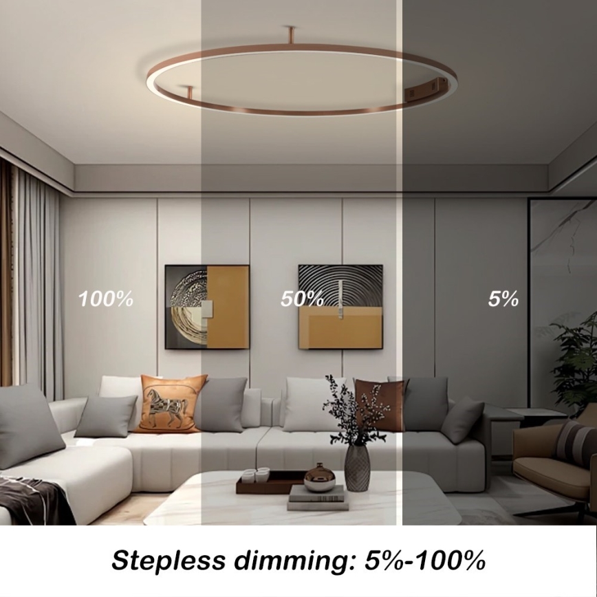 Immax NEO 07325-120C - LED Stmívatelné stropní svítidlo FINO LED/72W/230V 120 cm Tuya rose gold + dálkové ovládání