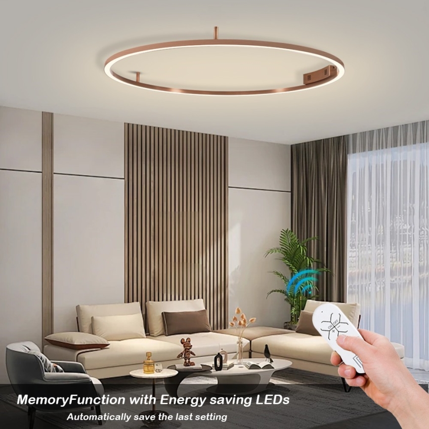 Immax NEO 07325-120C - LED Stmívatelné stropní svítidlo FINO LED/72W/230V 120 cm Tuya rose gold + dálkové ovládání