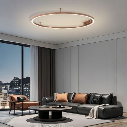 Immax NEO 07325-120C - LED Stmívatelné stropní svítidlo FINO LED/72W/230V 120 cm Tuya rose gold + dálkové ovládání