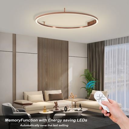 Immax NEO 07326-80C - LED Stmívatelné stropní svítidlo FINO LED/55W/230V 80 cm Tuya rose gold + dálkové ovládání