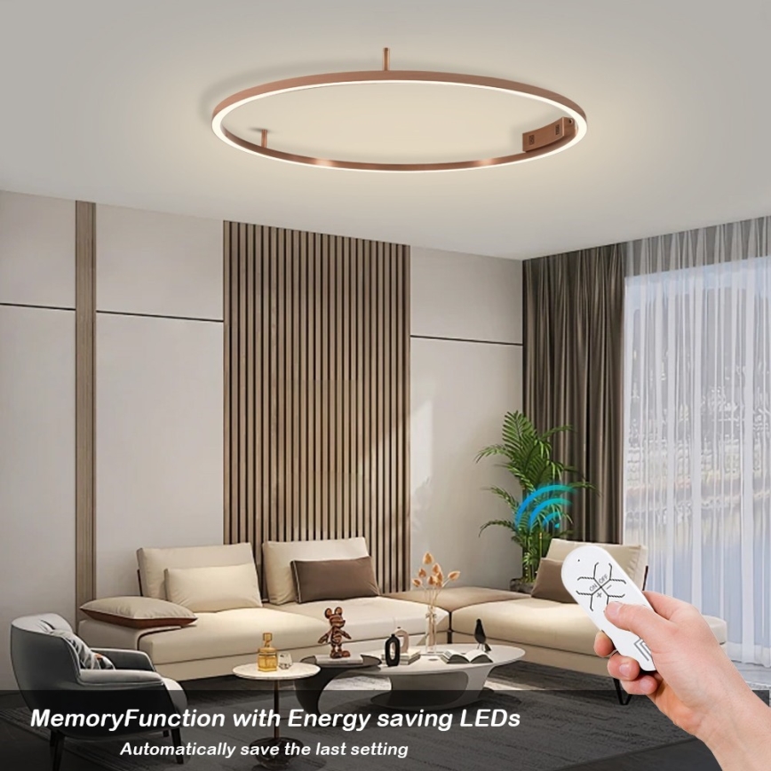 Immax NEO 07326-80C - LED Stmívatelné stropní svítidlo FINO LED/55W/230V 80 cm Tuya rose gold + dálkové ovládání