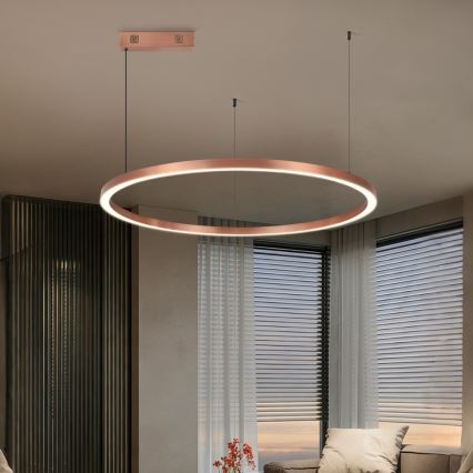 Immax NEO 07327L - LED Stmívatelný lustr na lanku FINO LED/55W/230V 80 cm rose gold Tuya + dálkové ovládání