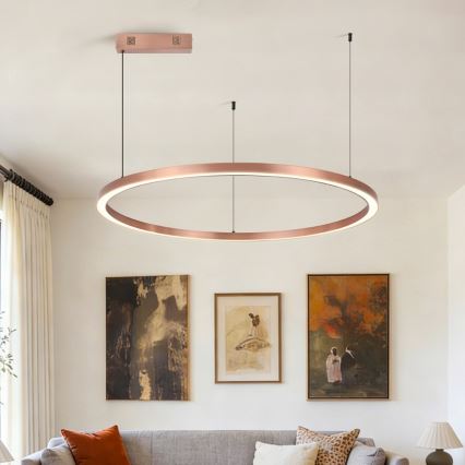 Immax NEO 07327L - LED Stmívatelný lustr na lanku FINO LED/55W/230V 80 cm rose gold Tuya + dálkové ovládání