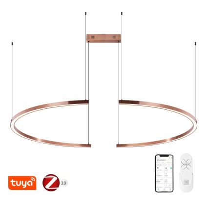 Immax NEO 07328L - LED Stmívatelný lustr na lanku FINO LED/72W/230V 120 cm rose gold Tuya + dálkové ovládání