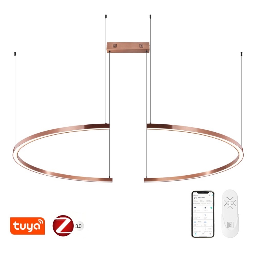 Immax NEO 07328L - LED Stmívatelný lustr na lanku FINO LED/72W/230V 120 cm rose gold Tuya + dálkové ovládání