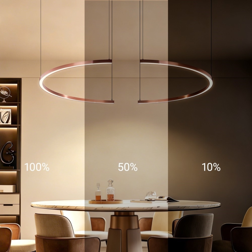 Immax NEO 07328L - LED Stmívatelný lustr na lanku FINO LED/72W/230V 120 cm rose gold Tuya + dálkové ovládání