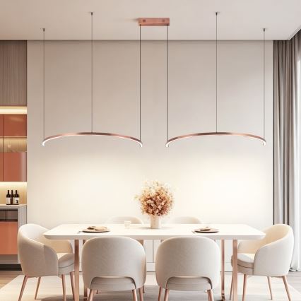 Immax NEO 07328L - LED Stmívatelný lustr na lanku FINO LED/72W/230V 120 cm rose gold Tuya + dálkové ovládání