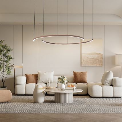 Immax NEO 07328L - LED Stmívatelný lustr na lanku FINO LED/72W/230V 120 cm rose gold Tuya + dálkové ovládání