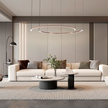 Immax NEO 07328L - LED Stmívatelný lustr na lanku FINO LED/72W/230V 120 cm rose gold Tuya + dálkové ovládání